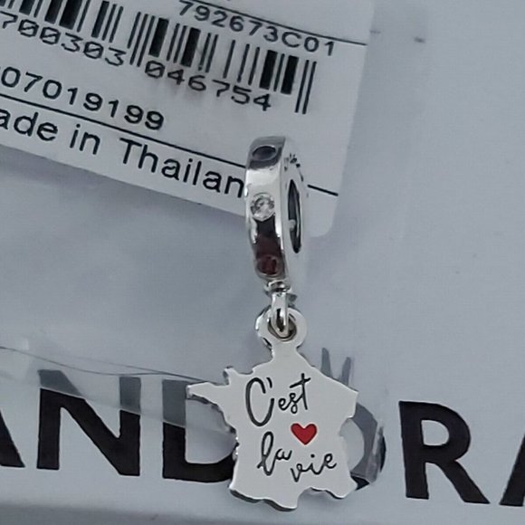 AUTH PANDORA STERLING SILVER *FRANCE EXCLUSIVE* "C'EST LA VIE " Charm - Picture 1 of 9